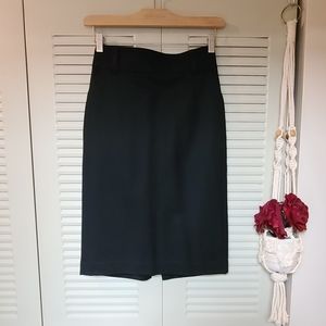 Banana Republic High Waisted Black Wool Knee Length Pencil Skirt Size 0